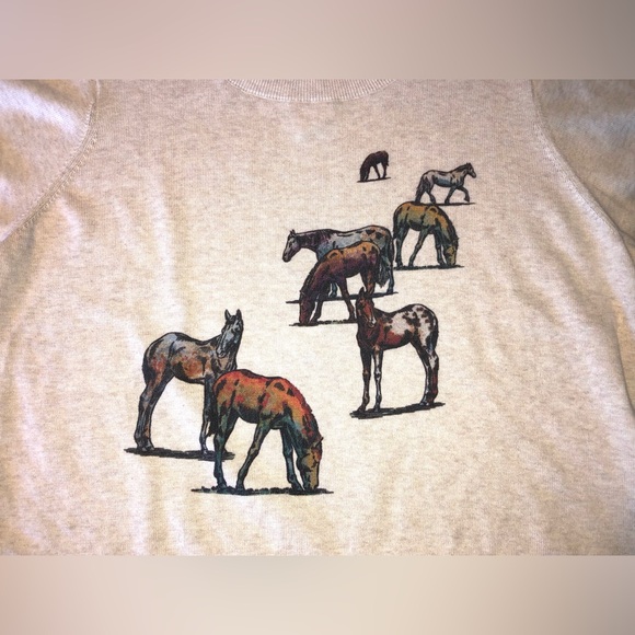 NWT Pendleton Women’s Wild Horse Cotton Knit Sweater in Ecru - XL - Picture 3 of 11